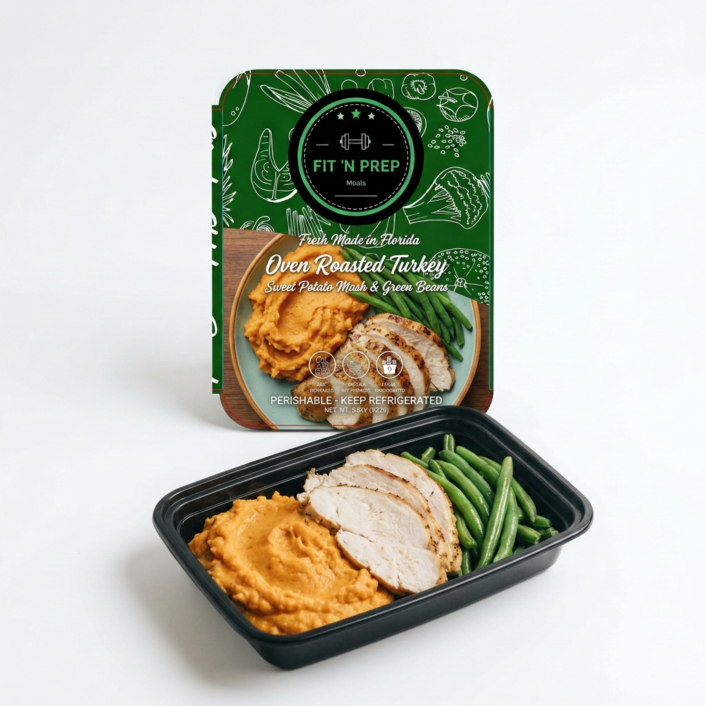 Oven Roasted Turkey with Sweet Potato Mash and Green Beans