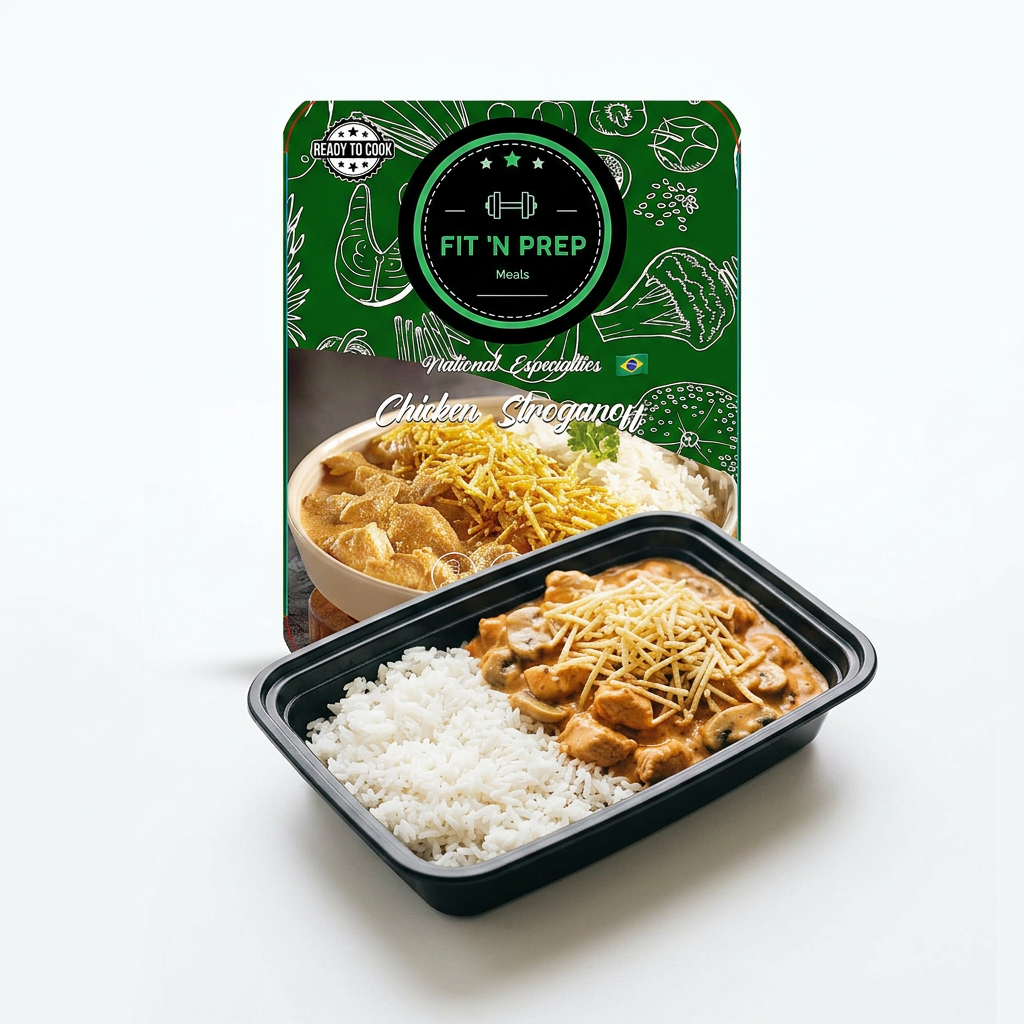 Chicken Stroganoff — single-compartment tray with retail sleeve
