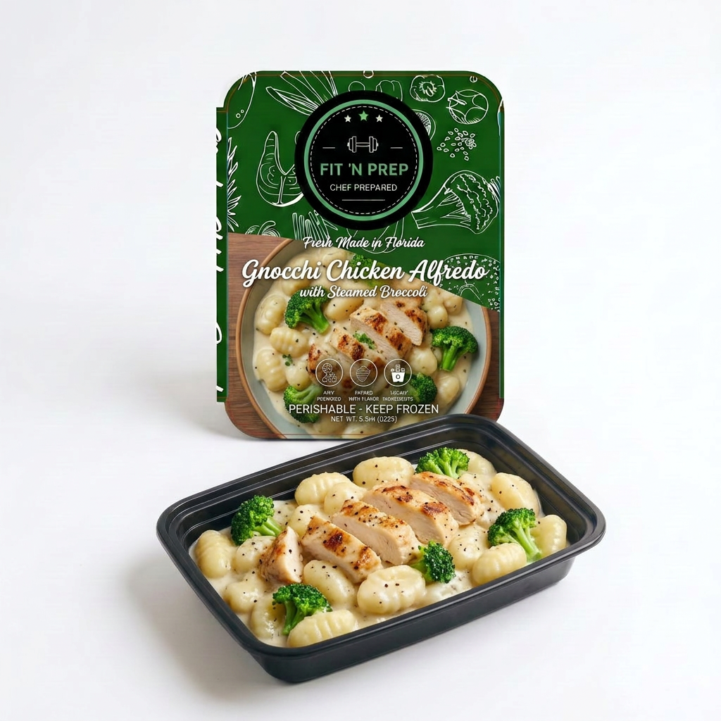 Gnocchi Chicken Alfredo with Steamed Broccoli