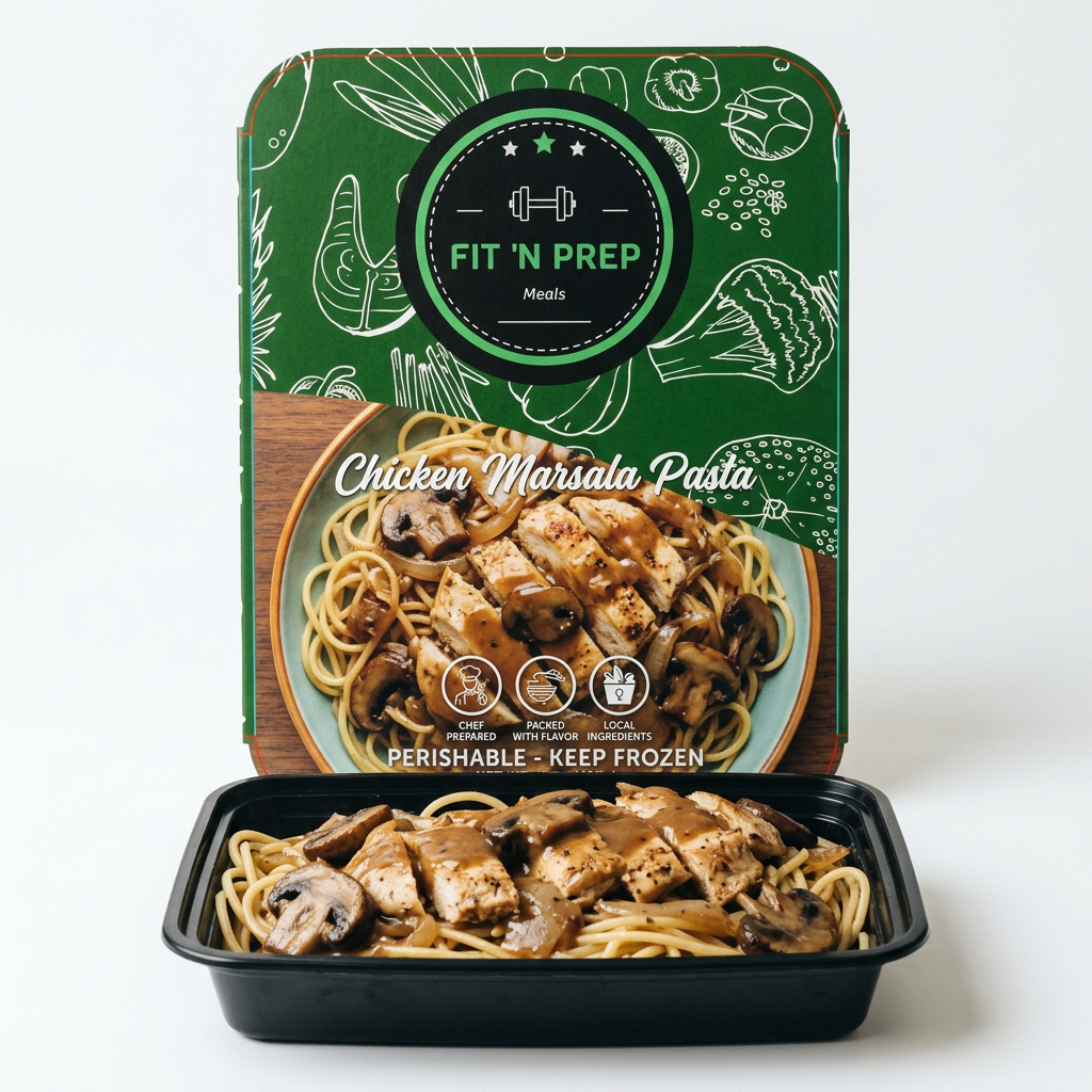Chicken Marsala Pasta with Mushrooms & Onions — chef-prepared meal from Fit 'n Prep Meals