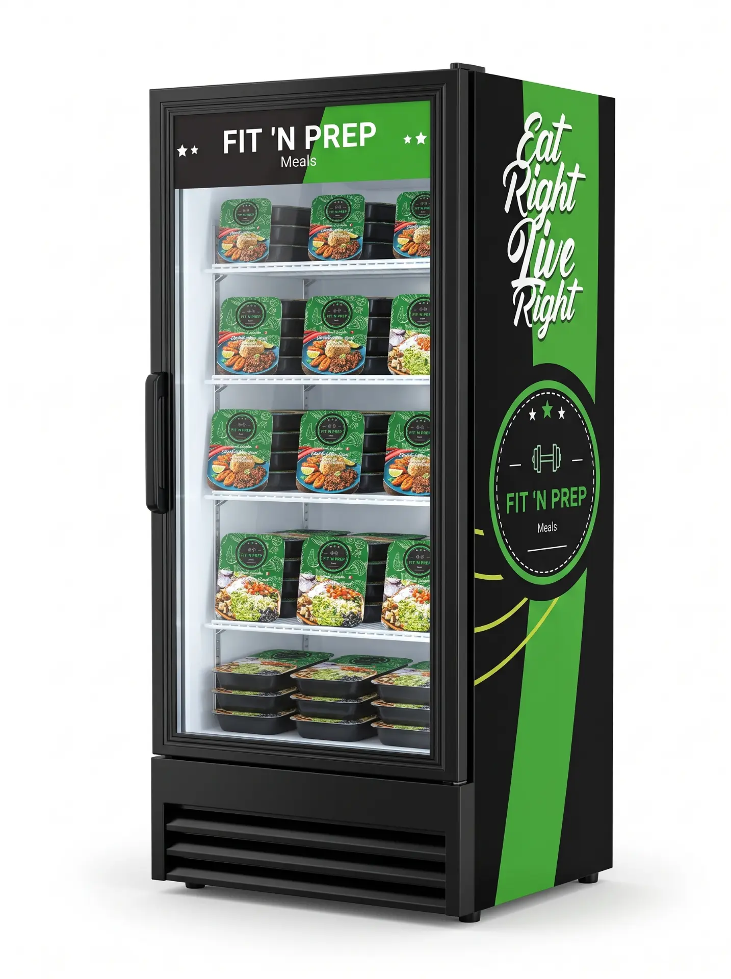Fit 'n Prep branded smart freezer stocked with meals