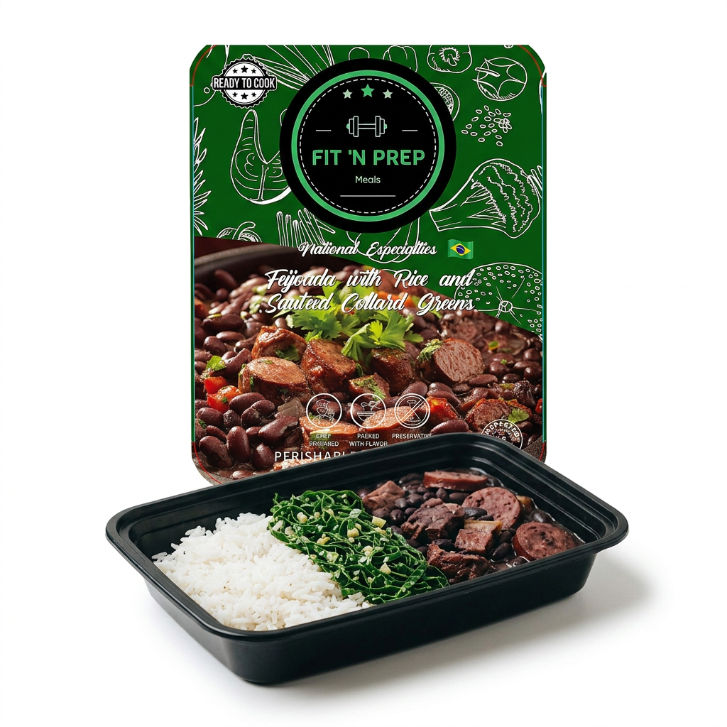 Feijoada — single-compartment tray with retail sleeve
