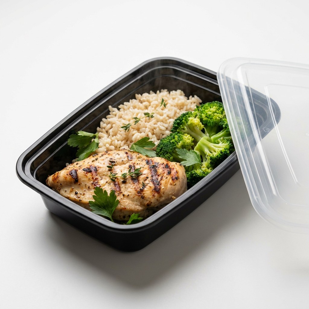 Grilled chicken with brown rice and broccoli