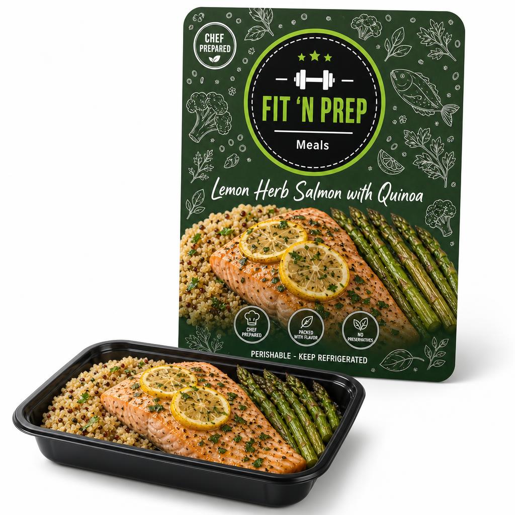 Lemon Herb Salmon with Quinoa and Roasted Zucchini